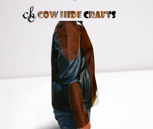 Western style cowhide jacket for men