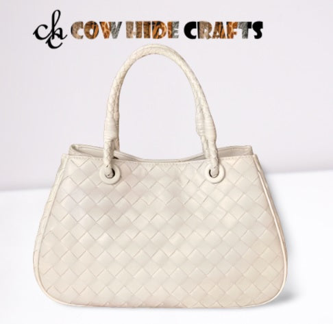 Fashionable Braided Leather Handbag for Daily Use