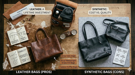 Real leather vs synthetic leather bags