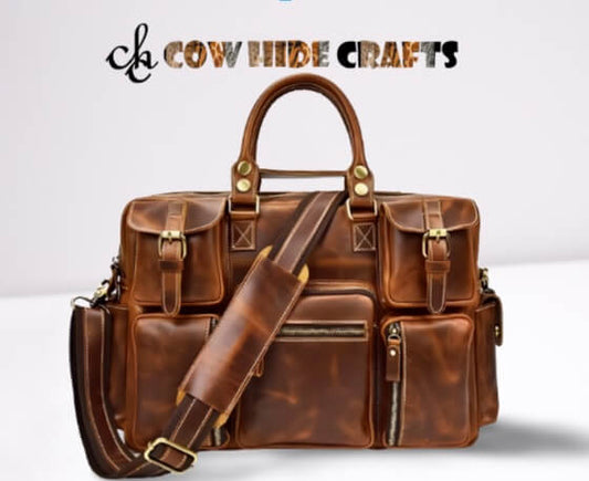 Leather Work Bag Men Women 
