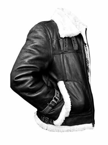 Black Bomber Fur Jacket image 2
