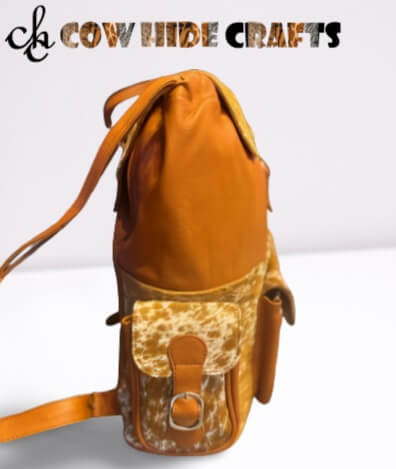Cowhide Hiking Travelling Knapsack.