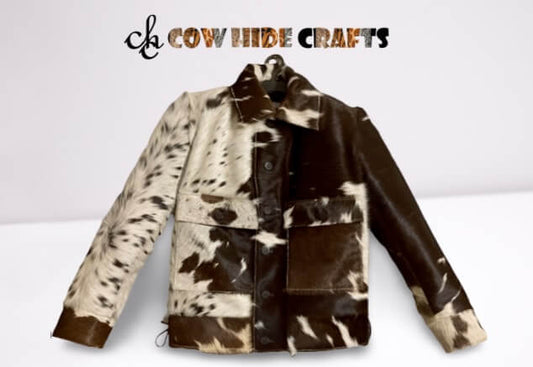 Cowhide Shirt Collar Flap Pocket Outfit