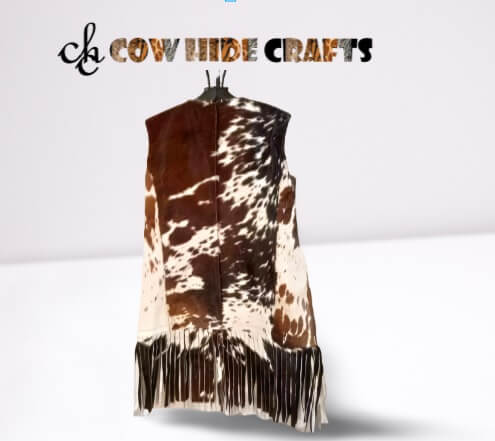 V neck collar sleeve less leather jacket for men.