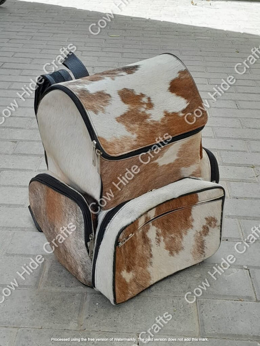 Honey Brown Cowhide Backpack image 0