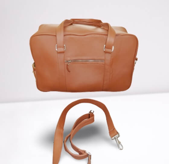 Leather cowhide diaper travel bag