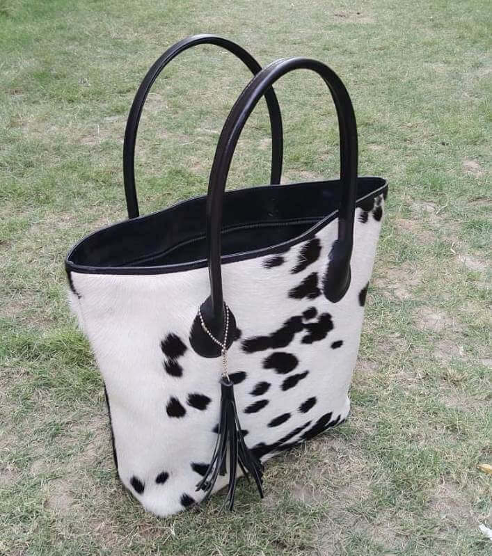Cowhide leather tote bag Australia with leather handles