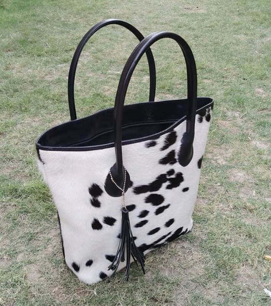 Cowhide leather tote bag Australia with leather handles