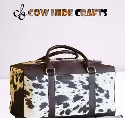 Extra spacious cowhide duffle