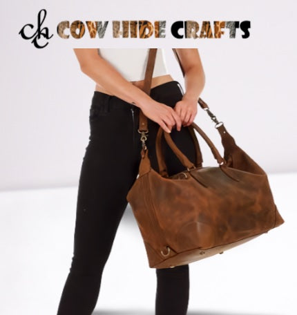 Rustic Leather Travel Weekender Bag