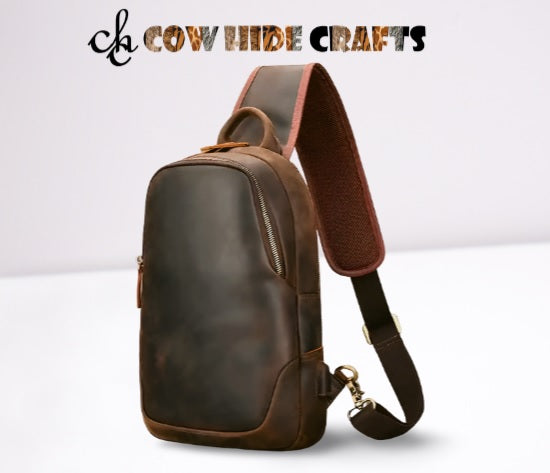 Structured Leather Crossbody Chest Bag