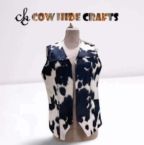 Cowhide Sleeveless Rodeo Jacket.