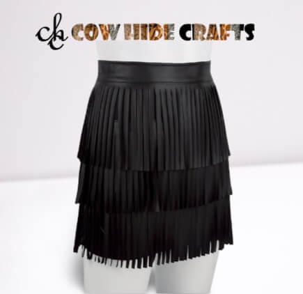 Versatile Leather Skirt With Fringes
