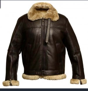 Aviation leather jacket outside pockets
