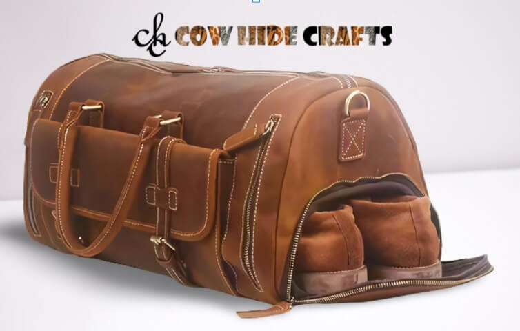 Shoe Compartment Leather Duffle image 0