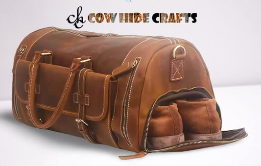 Shoe Compartment Leather Duffle image 0
