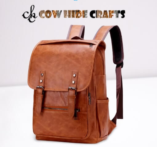 backpacking tan leather travel bag