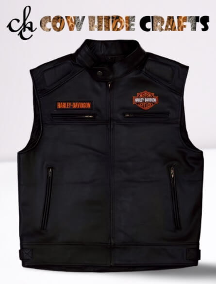 Biker leather vest motorcycle style