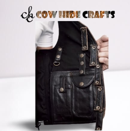 biker style leather vest 