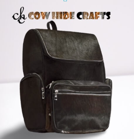 Black cowhide backpack 