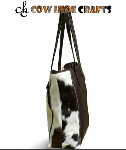 Black cowhide shopper tote