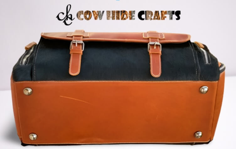 Black hair on duffle reinforced metal rivet base