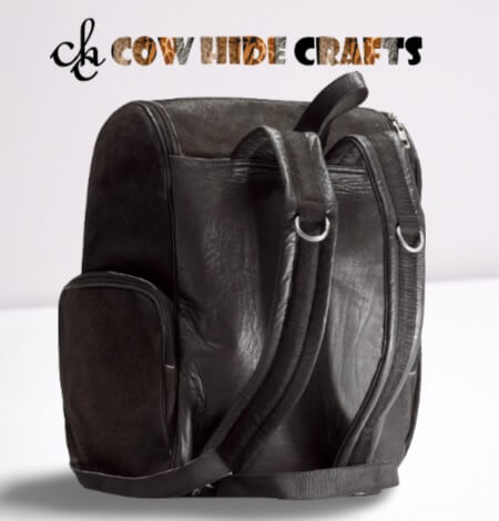 Hair on hide backpack black 