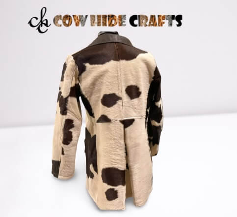 Black and white cowhide trench coat women