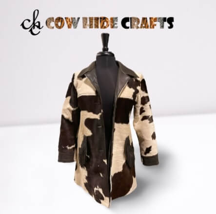 Natural cowhide winter coat black and white