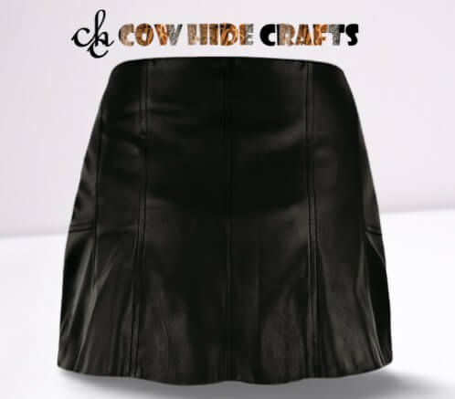 Bodycon high waisted sheepskin black skirt for women