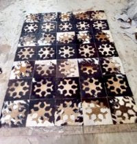 Branch patchwork cowhide rug natural pattern