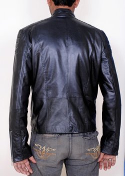 British quilted sheepskin biker leather jacket 