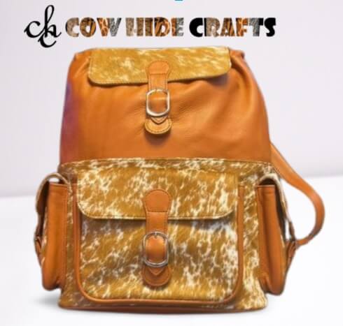 Brown cowhide backpack 