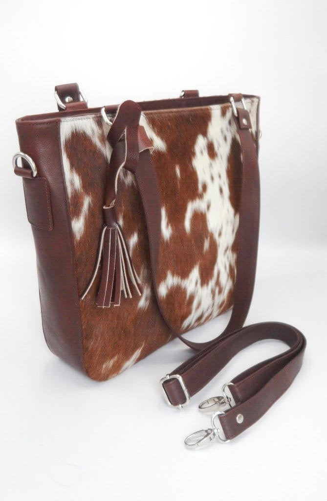 Brown cowhide crossbody bag women casual