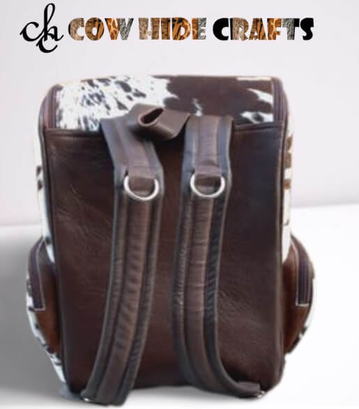 Brown cowhide parent bag top and handle straps