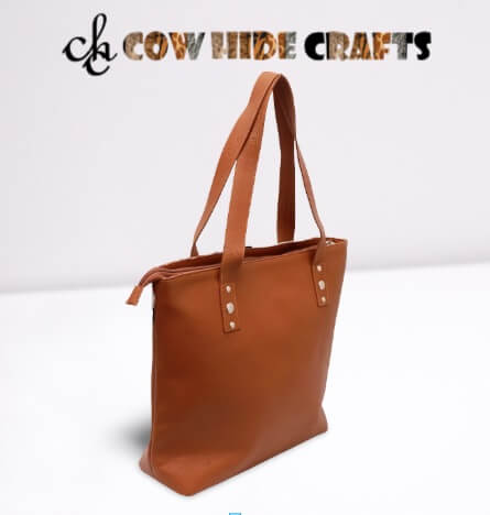 Brown cowhide shoulder bag