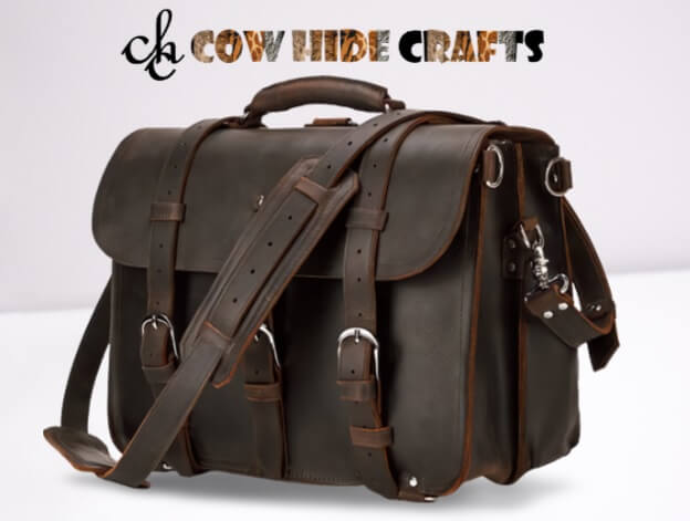 Brown leather satchel bag convertible briefcase