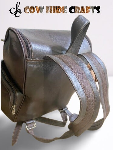 Brown travel backpack padded shoulder straps