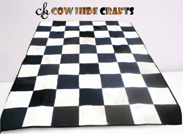 Chess patchwork rug checkered pattern detail