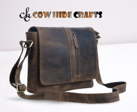 College leather satchel bag dark brown vintage