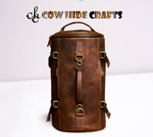 convertible leather duffle 