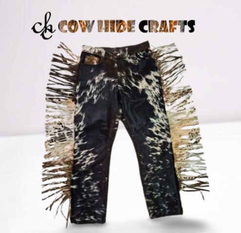 cow print vest fringe trousers