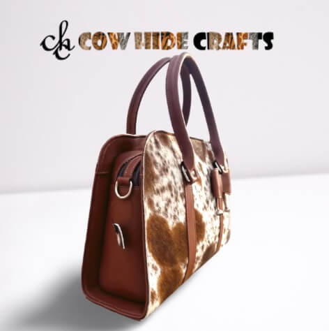 Cowhide bow purse dual handle long strap