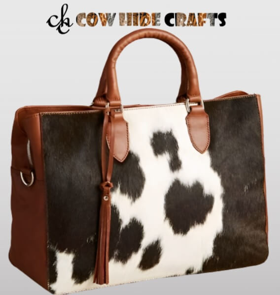 Cowhide box bag leather tassels front detail