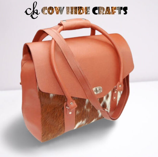 Cowhide Briefcase Duffle Bag