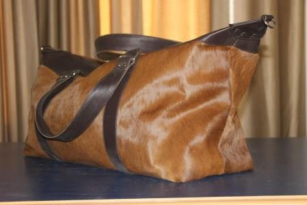 cowhide camping duffle bag