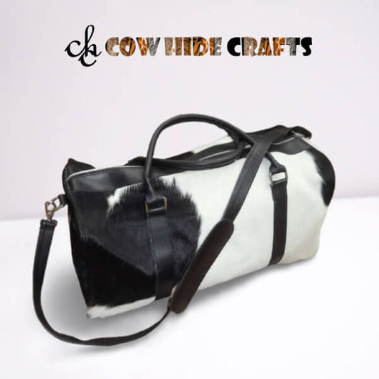 Cowhide camping duffle bag
