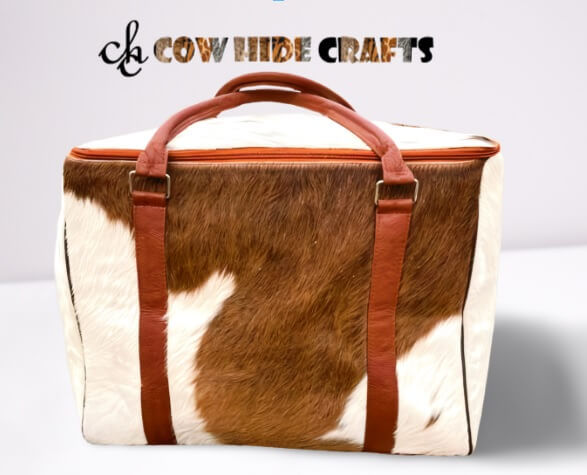 cowhide carryall travel bag