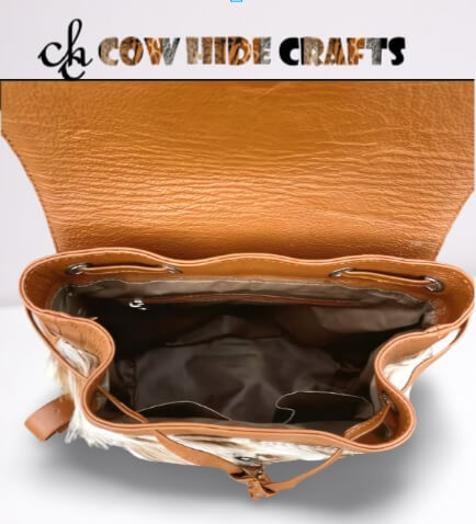 Western style cowhide casual backpack 