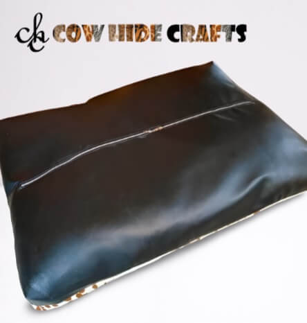 Cowhide cat dog cushion cover PU leather back
